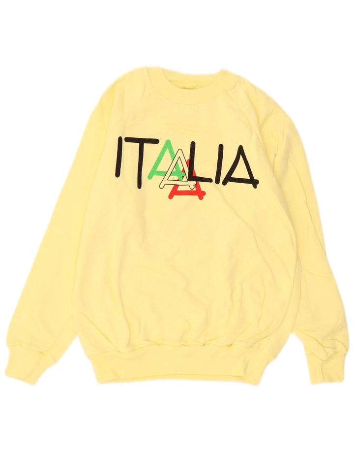 Assisi Sweat-Shirt Italia Graphic Homme Jaune Moyen Coton