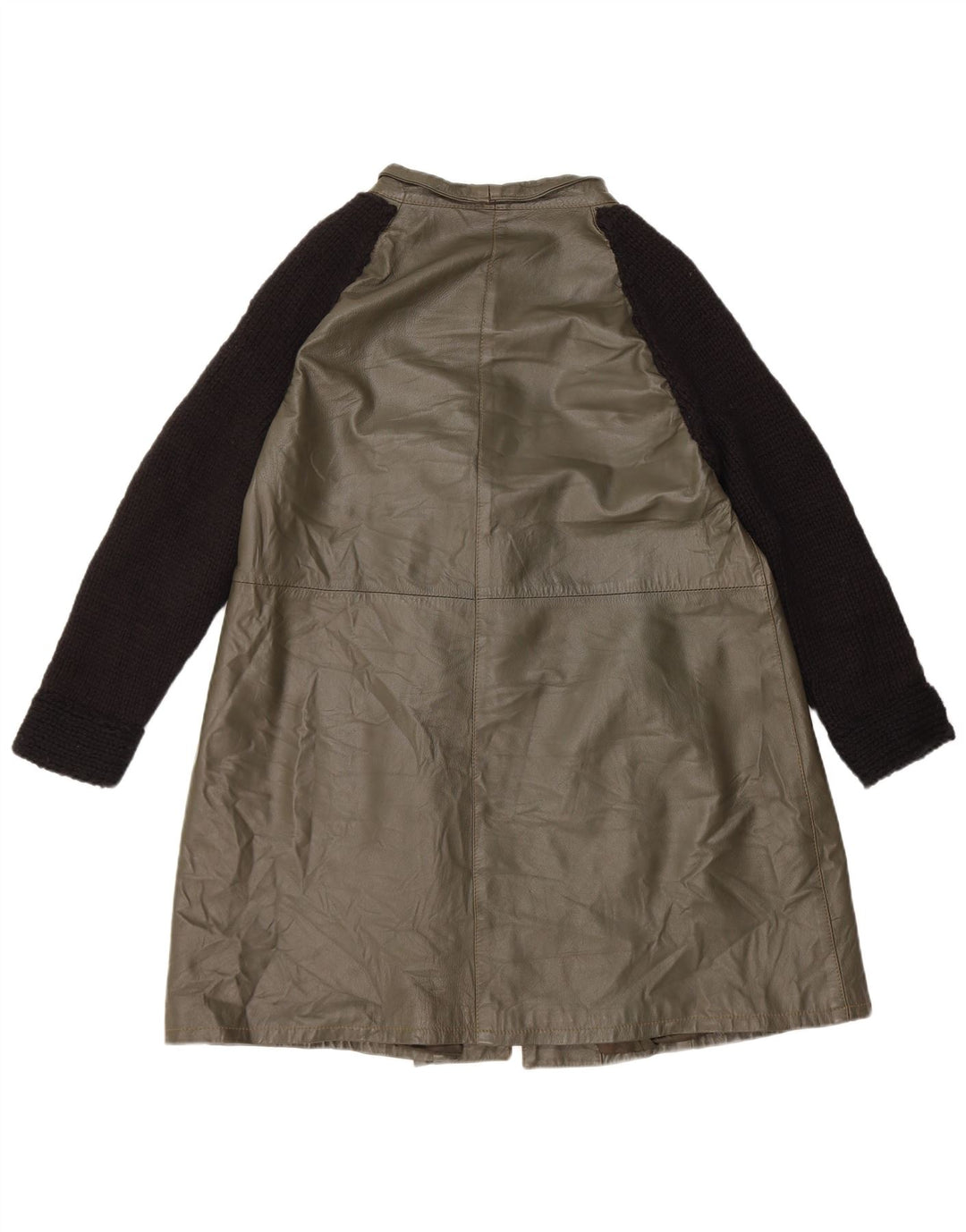 vintage Femme Manteau en cuir surdimensionné IT 40 Petit cuir colorblock vert