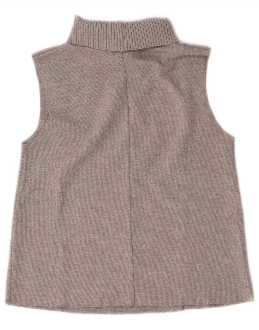 Zara Womens Roll Neck Vest Débardeur UK 10 Petit Gris Polyester