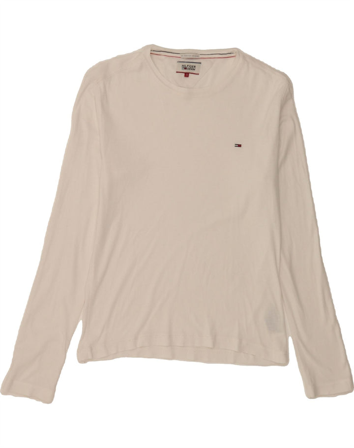 TOMMY HILFIGER Womens Top Long Sleeve UK 10 Small White Cotton Vintage Tommy Hilfiger and Second-Hand Tommy Hilfiger from Messina Hembry 