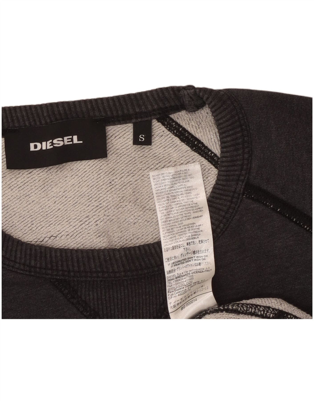 DIESEL Sweat-Shirt Graphique Homme Petit Gris Coton