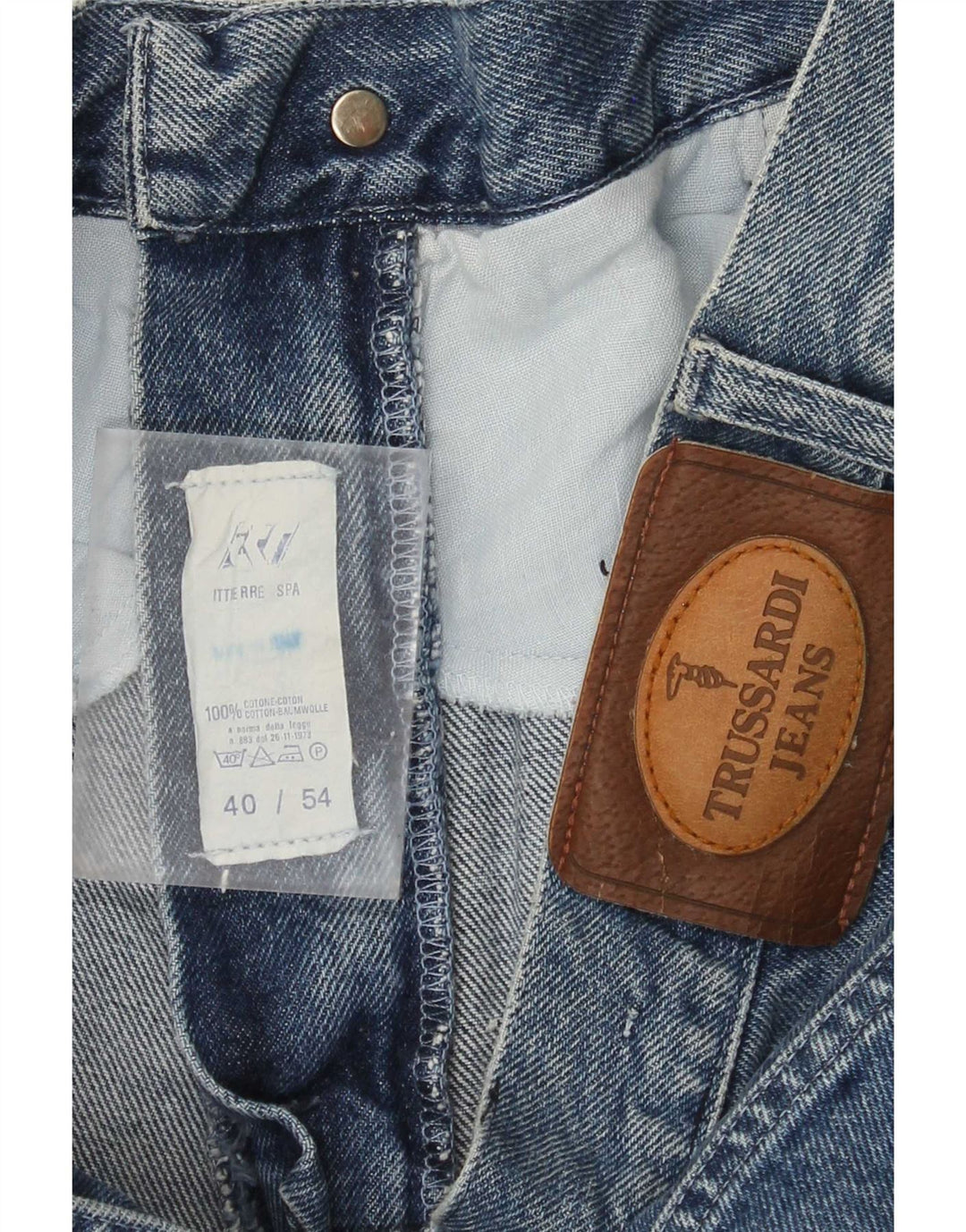 Trussardi Jean Droit W34 L31 Bleu Coton Homme