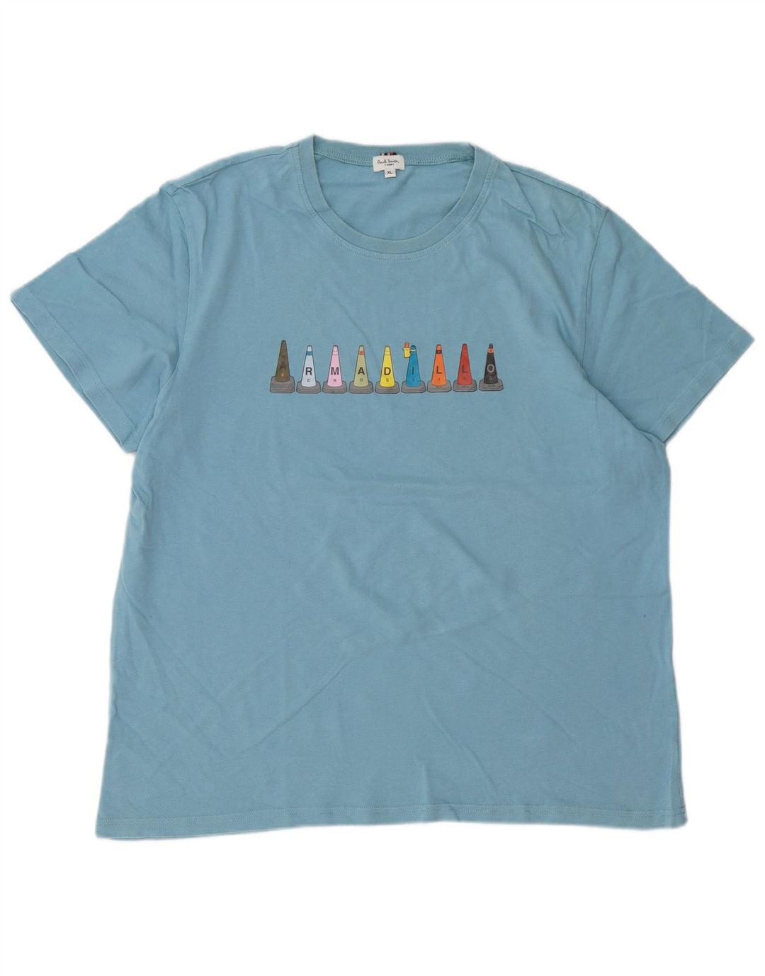 PAUL SMITH T-Shirt Graphique Homme Top XL Bleu Coton