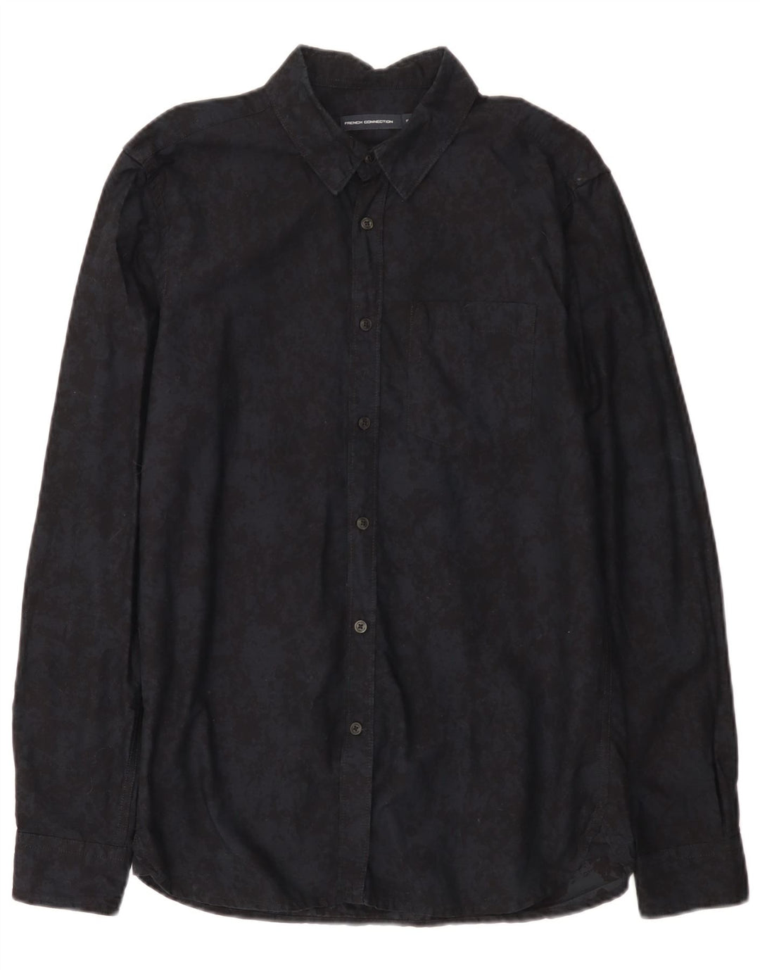 French Connection Chemise Homme Small Noir Tie Dye Coton