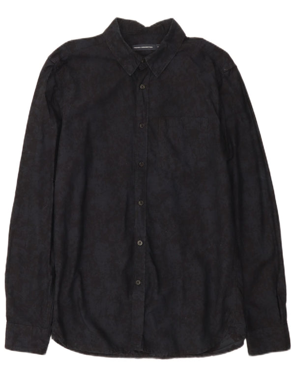 French Connection Chemise Homme Small Noir Tie Dye Coton