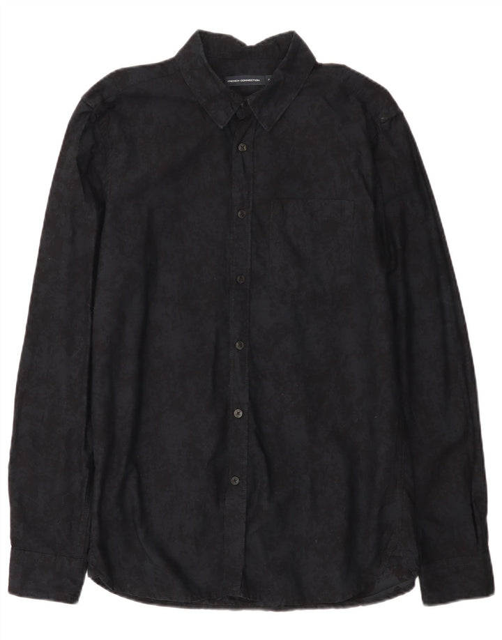 French Connection Chemise Homme Small Noir Tie Dye Coton