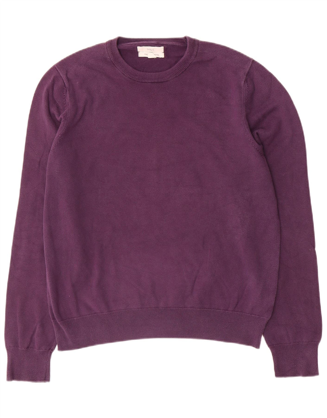 Marks & Spencer Pull à col rond pour homme en coton violet Taille L