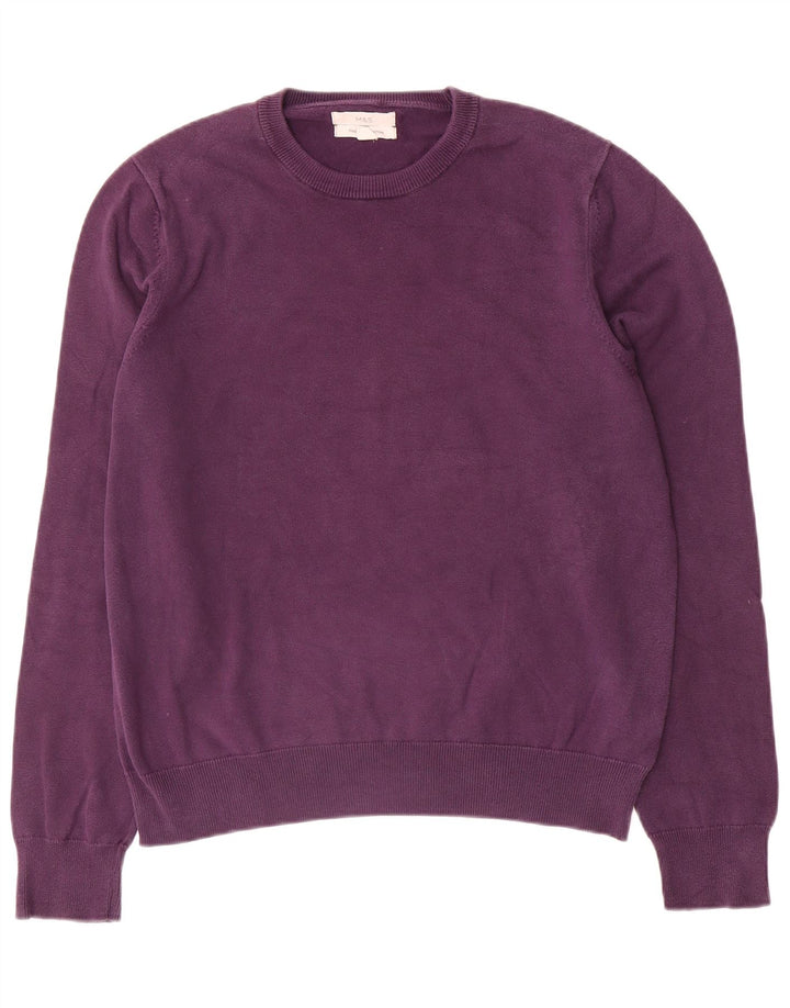 Marks & Spencer Pull à col rond pour homme en coton violet Taille L