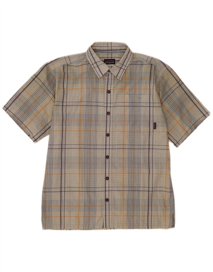 Patagonia Chemise à Manches Courtes Homme Gris Moyen Carreaux