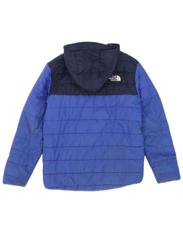 The North Face Veste matelassée à capuche pour garçon 11-12 ans Large Bleu Colorblock