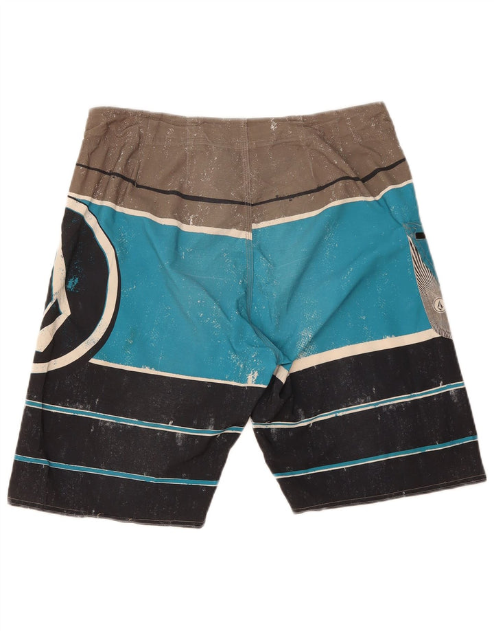 Volcom Short de bain homme en polyester color block bleu moyen