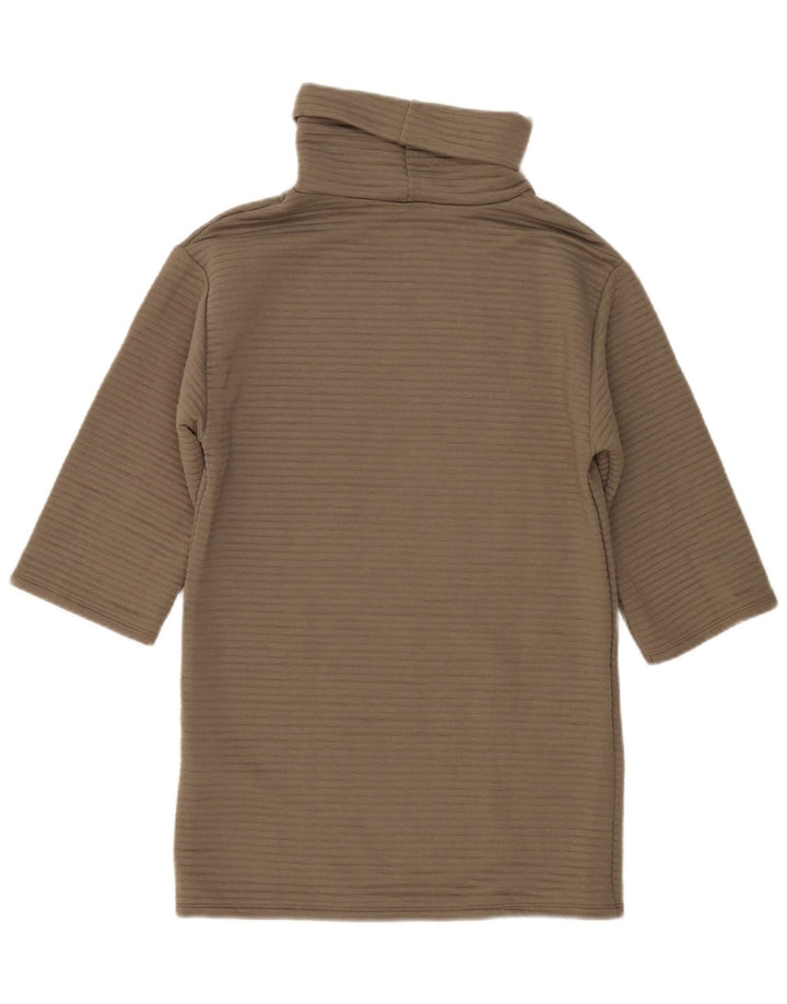 Zara Robe droite surdimensionnée à manches 3/4 pour femme UK 10 Petit Kaki Polyester