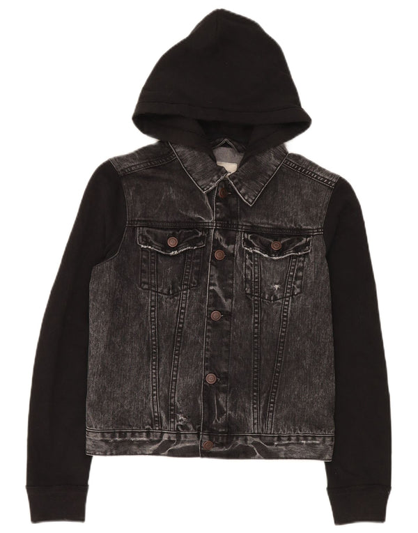 Veste en jean Abercrombie & Fitch pour garçons 13-14 ans, grand color block gris