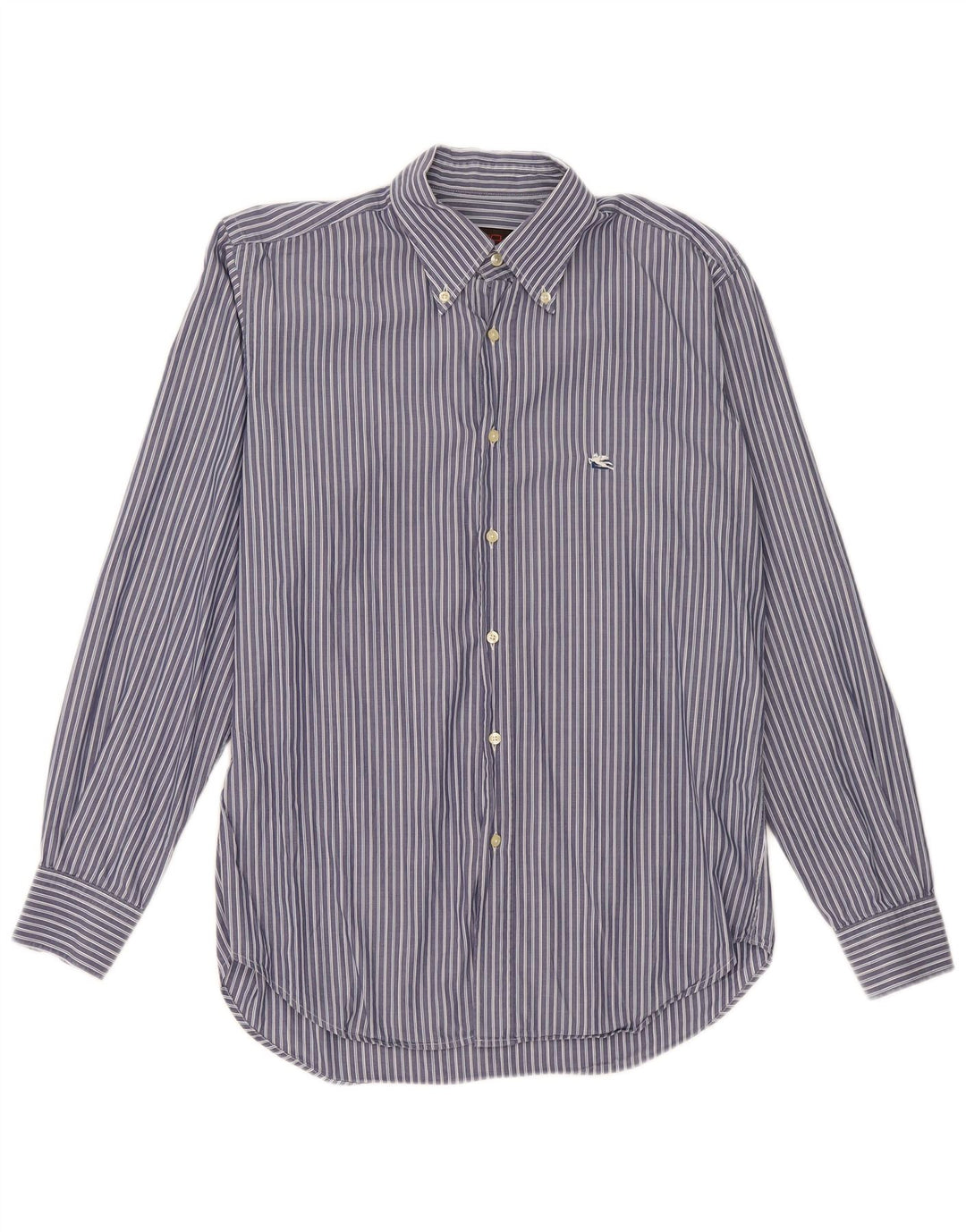 Etro Chemise Homme Taille 41 Grand Coton Rayé Bleu Marine
