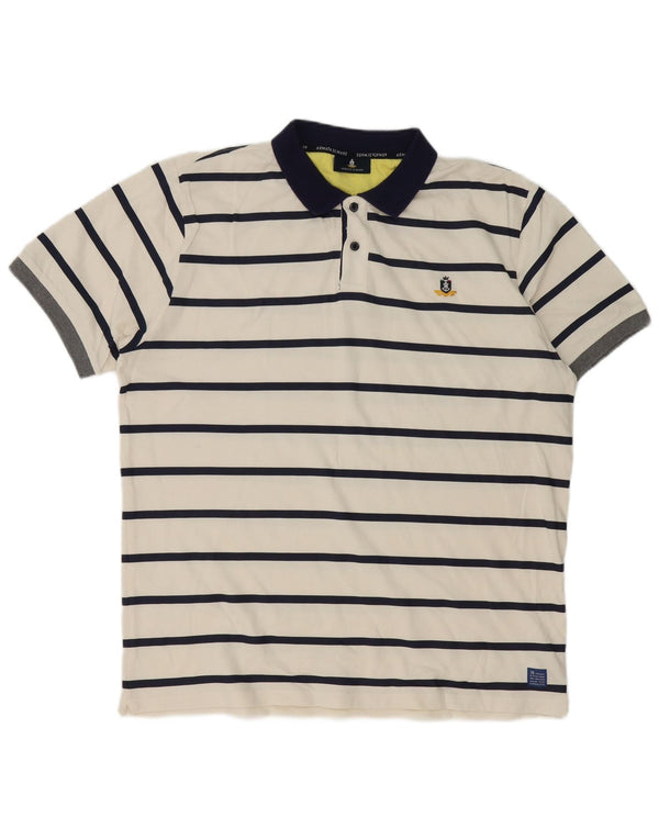 Armata Di Mare Polo Rugby Homme 3XL Blanc Rayé Coton