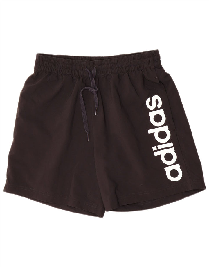 Adidas Short de sport graphique pour homme en polyester noir moyen