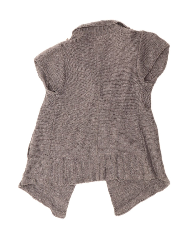 White Stuff Cardigan ouvert à manches courtes pour femme UK 10 Petite laine grise