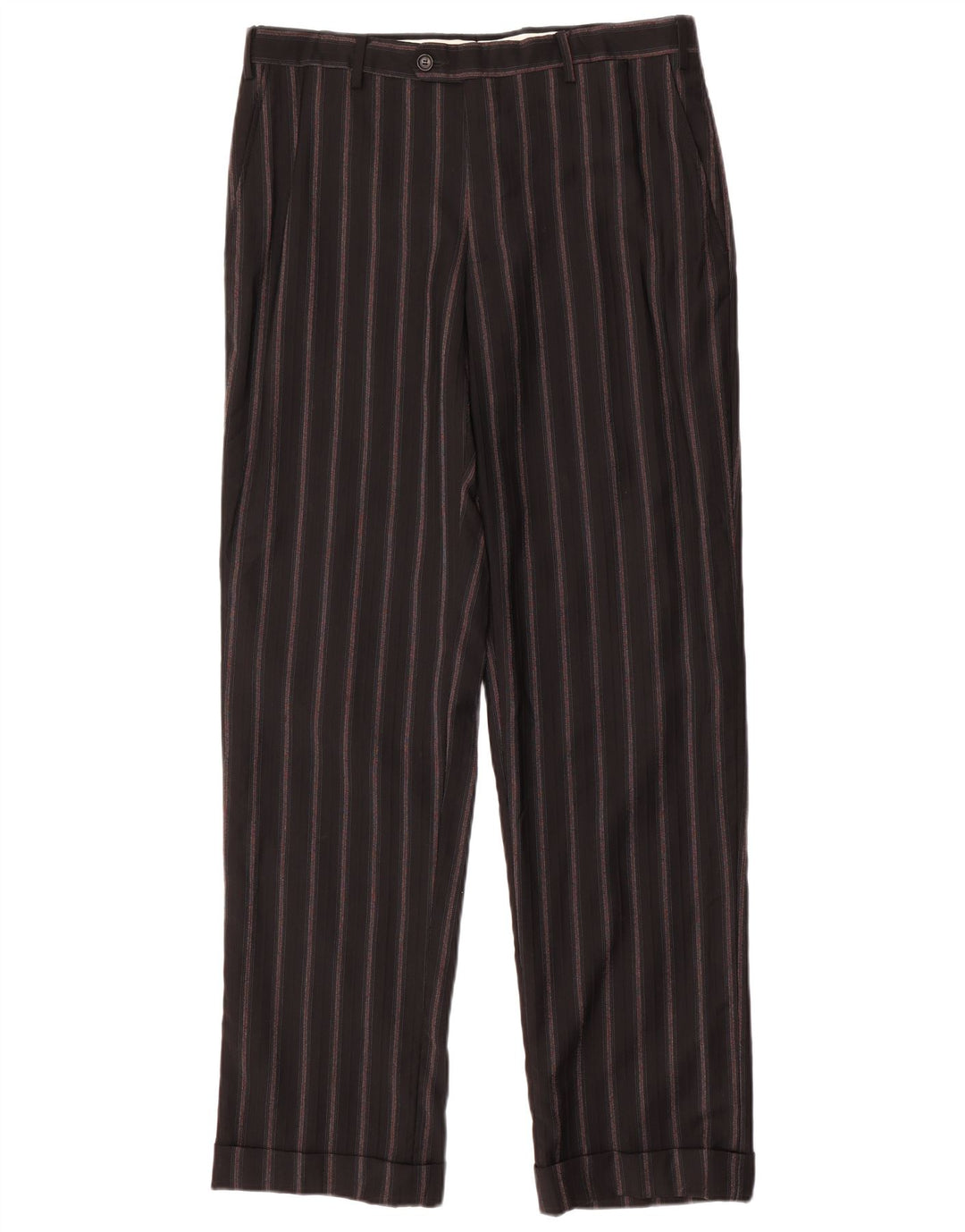 PAL ZILERI Costume 2 pièces 3 boutons pour homme IT 50 Large W34 L33 Noir rayé