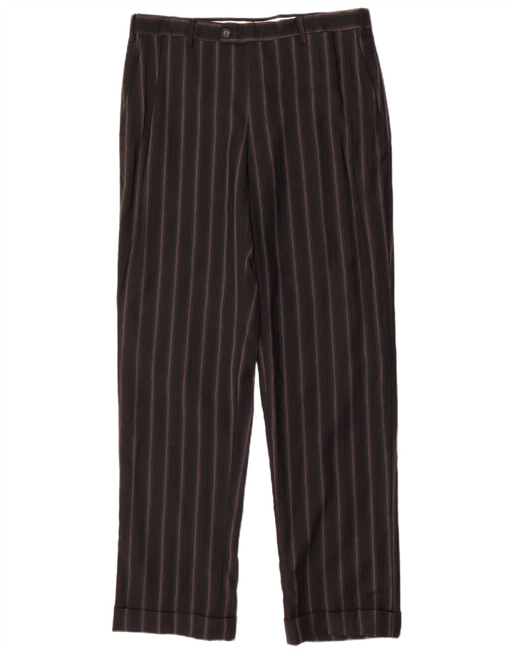 PAL ZILERI Costume 2 pièces 3 boutons pour homme IT 50 Large W34 L33 Noir rayé