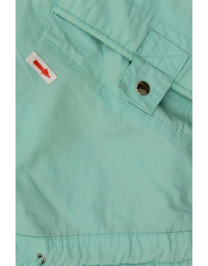 Veste coupe-vent graphique femme vintage UK 16 Grand Polyester Turquoise