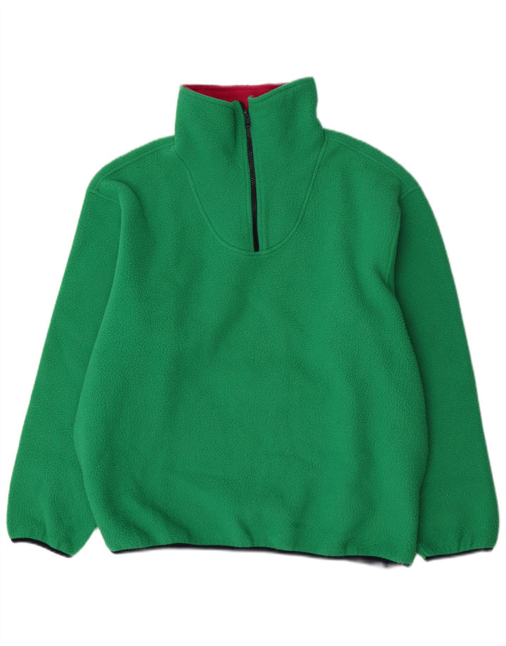 Sisley Pull Polaire Col Zippé Polyester Vert Moyen Homme