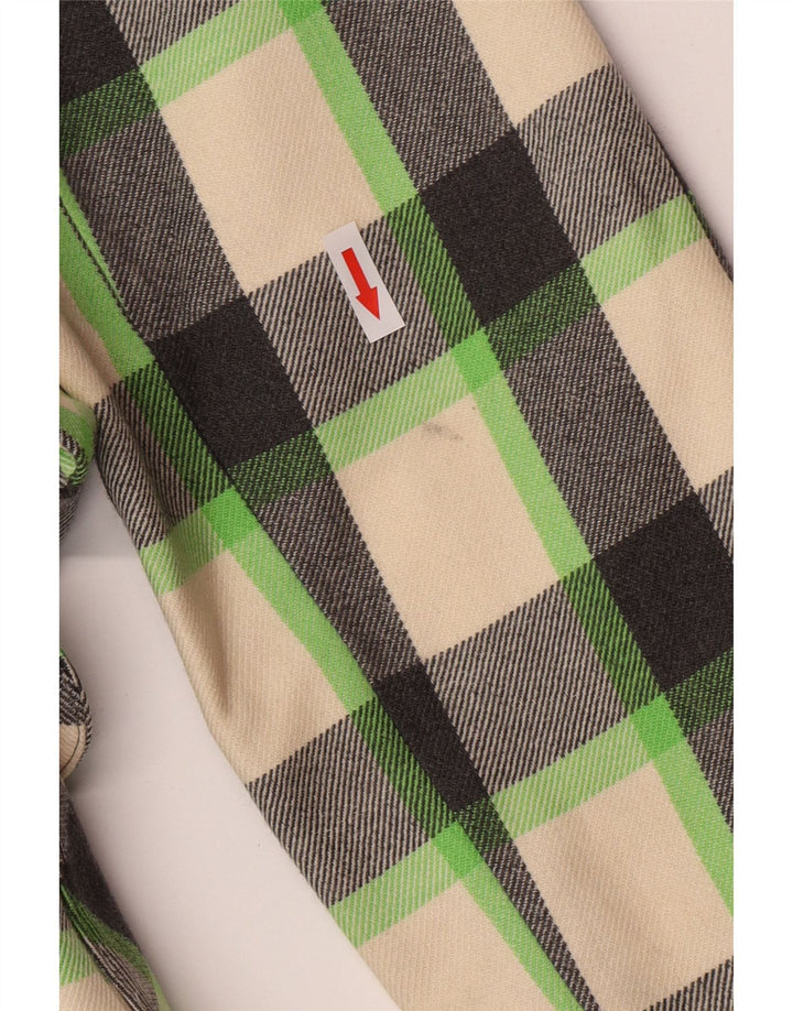 vintage Womens Overcoat UK 12 Moyen Multicolore Check New Wool
