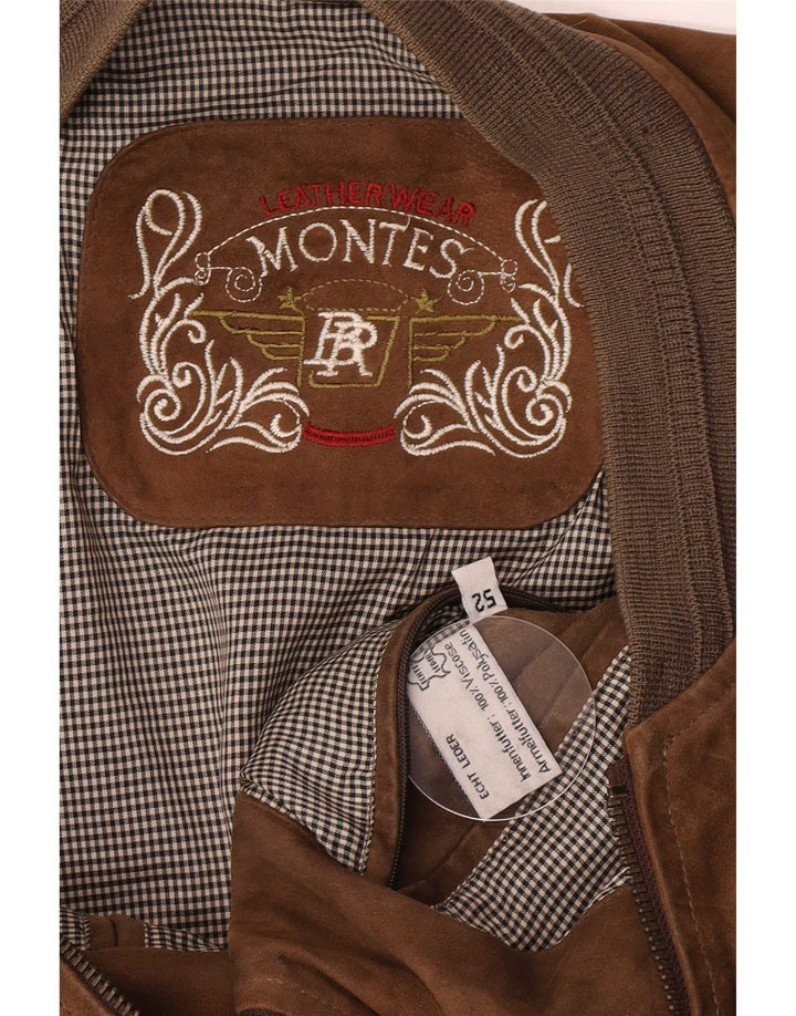 Montes Blouson Bomber En Daim Homme EU 52 XL Cuir Marron