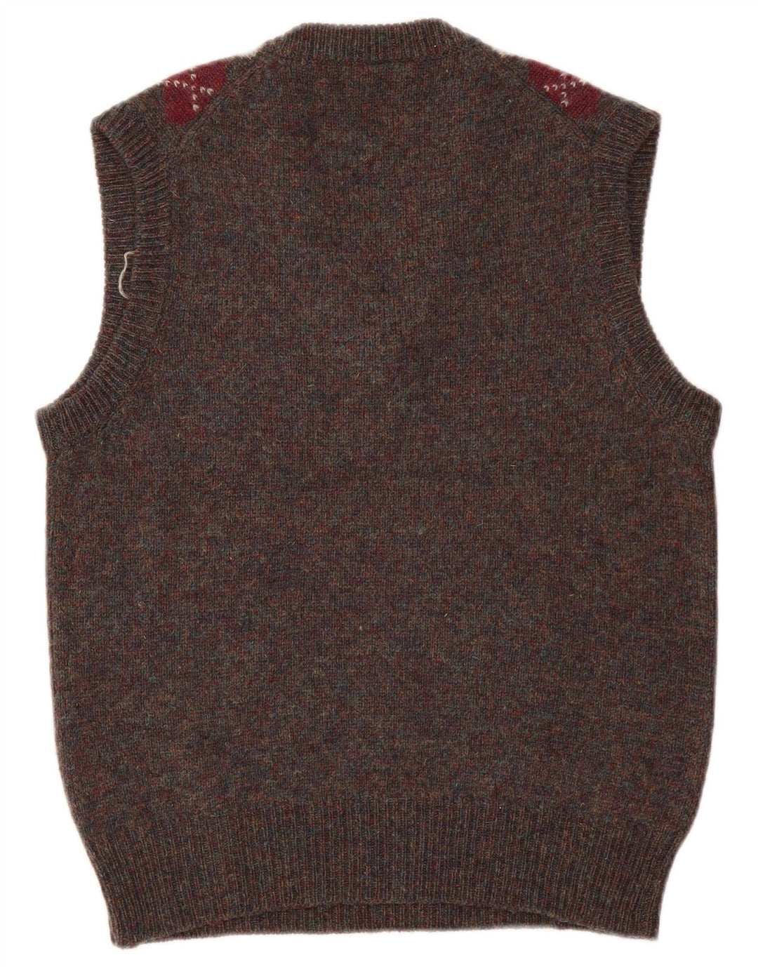 vintage Mens Vest Tank Top Petit Gris Argyle/Diamond Wool