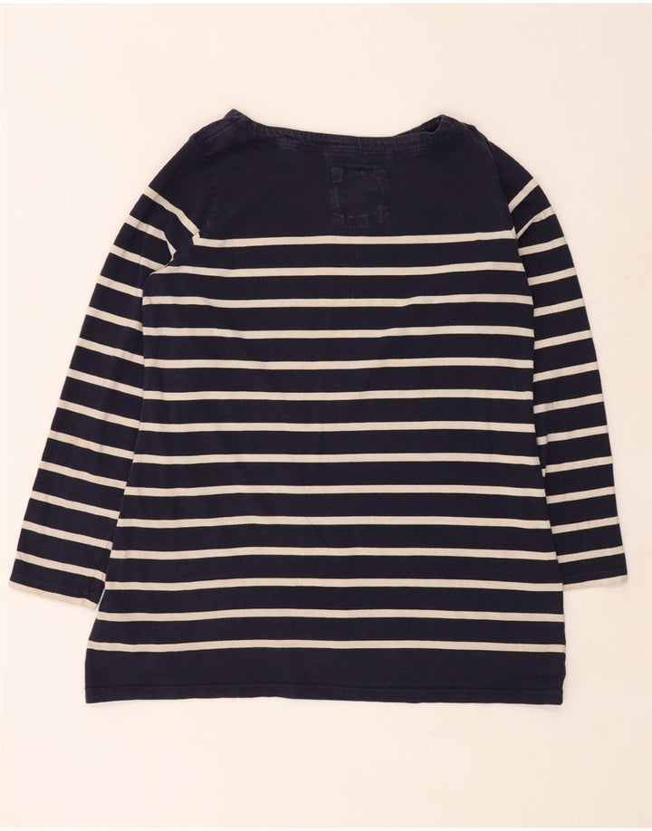 FAT FACE Haut Femme Manches Longues UK 18 XL Bleu Marine Rayé Coton