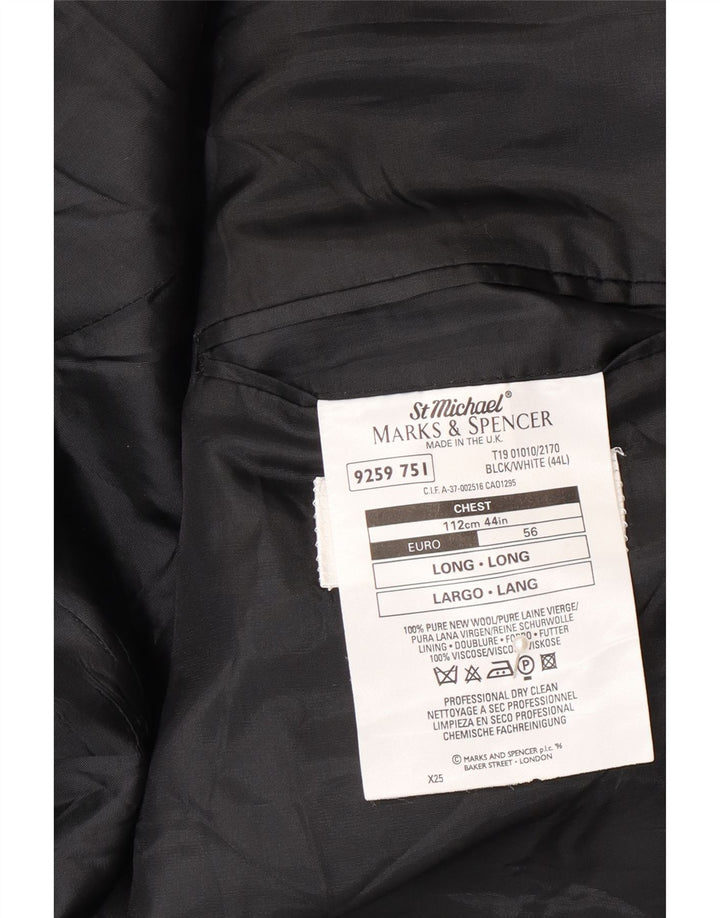 Marks & Spencer Veste blazer à 2 boutons pour homme UK 44 XL en laine à chevrons gris