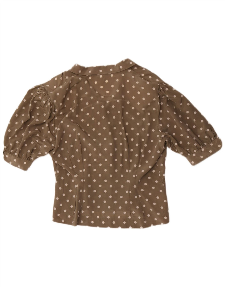 Andrea Mare Chemisier à manches courtes pour femme IT 46 Grand pois gris
