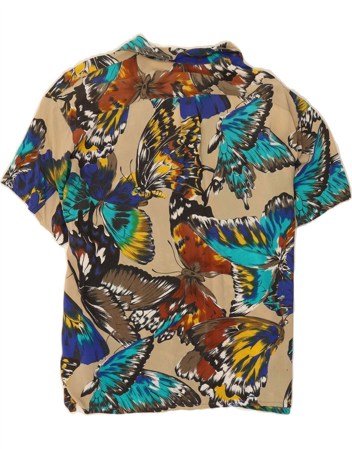VINTAGE Womens Shirt Blouse UK 16 Large Multicoloured Butterfly Vintage Vintage and Second-Hand Vintage from Messina Hembry 
