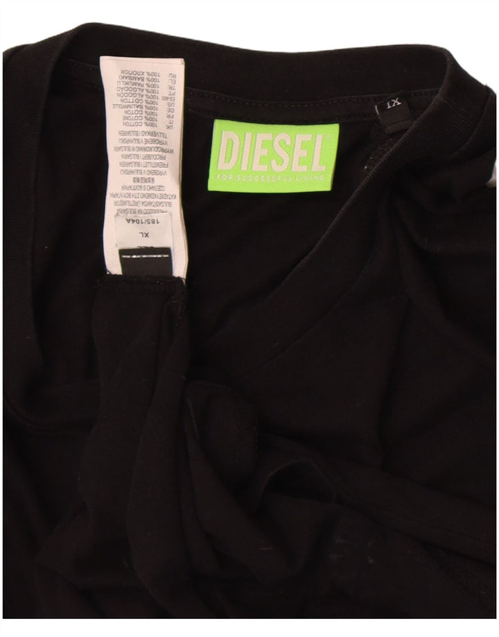 Diesel T-Shirt Graphique Homme Top XL Noir Coton