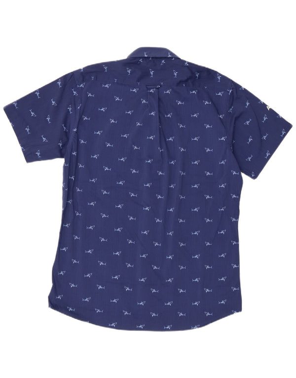 Izod Chemise à manches courtes pour hommes à motif abstrait grand bleu en polyester