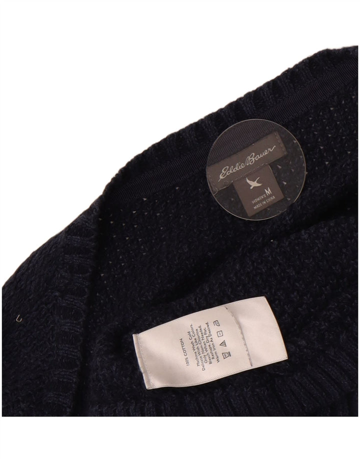 Eddie Bauer Cardigan pour femme en coton bleu marine moyen UK 14