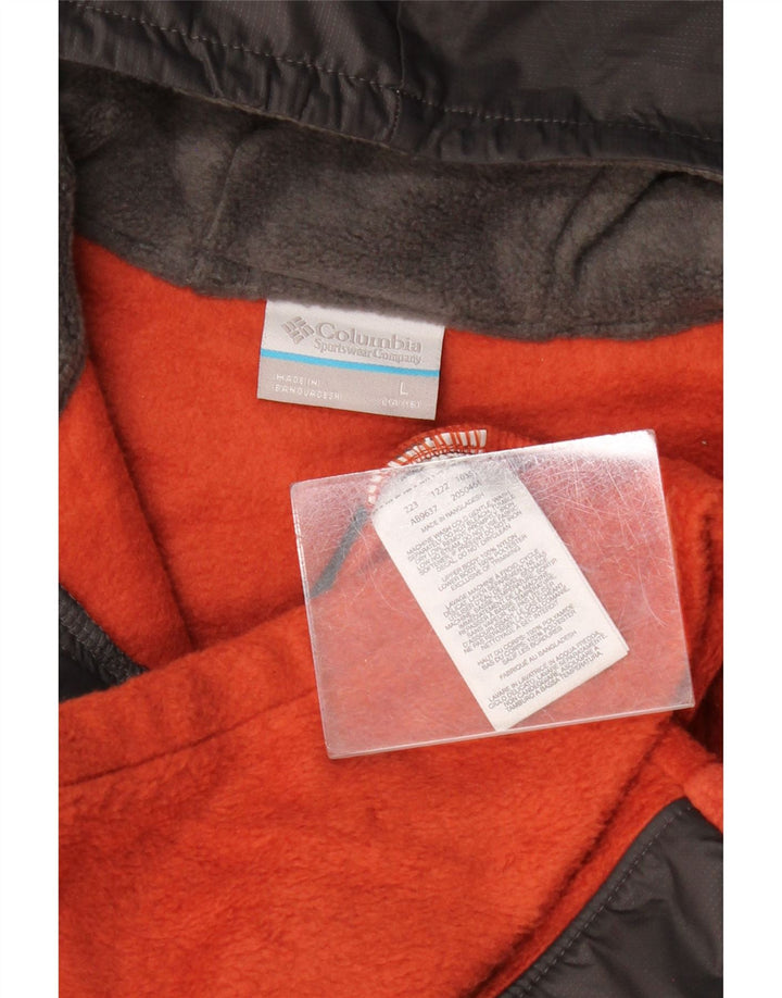 COLUMBIA Veste Polaire à Capuche Garçon 14-15 Ans Large Gris Colorblock