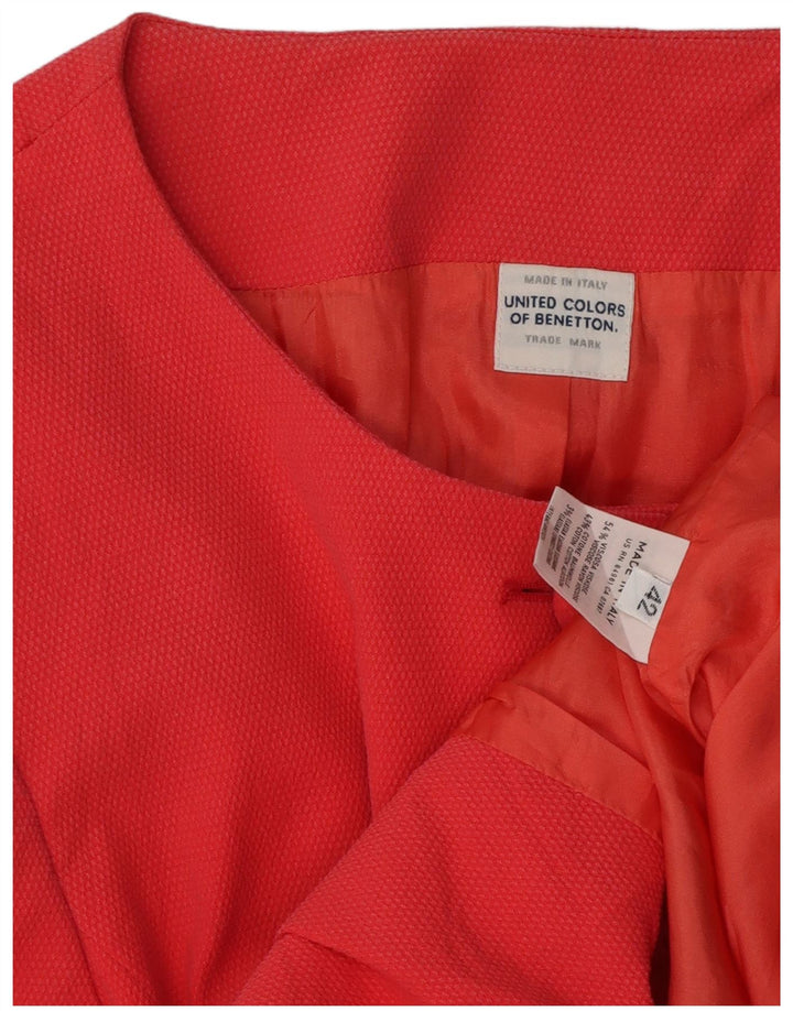 BENETTON Veste Blazer à Manches Courtes à 5 Boutons pour Femme IT 42 Rose Moyen