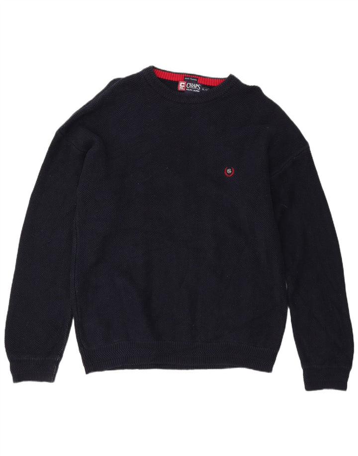 CHAPS RALPH LAUREN Pull col bateau pour homme XL Bleu marine à chevrons