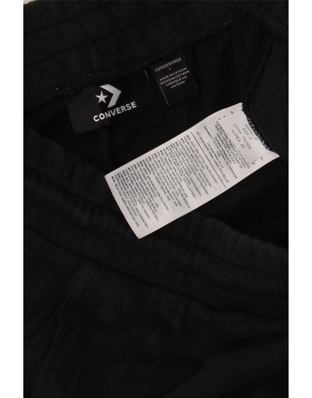 Converse Pantalon de survêtement pour femme Joggers UK 14 Large Noir Coton