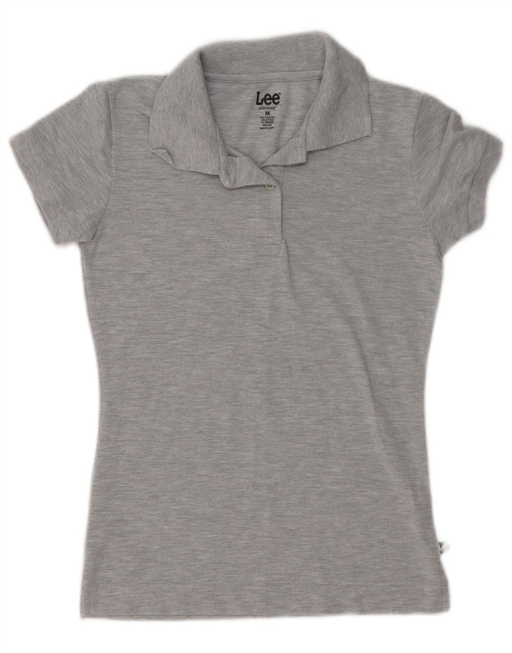 Lee Polo Femme UK 12 Coton Chiné Gris Moyen