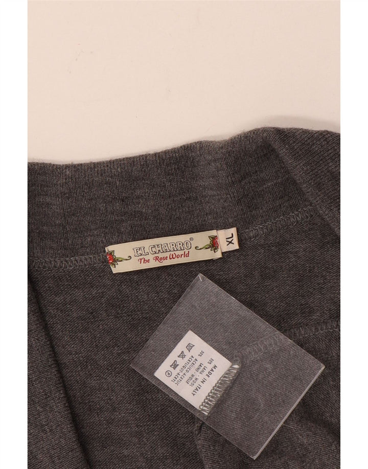 El Charro Pull Cardigan Homme XL Gris Laine