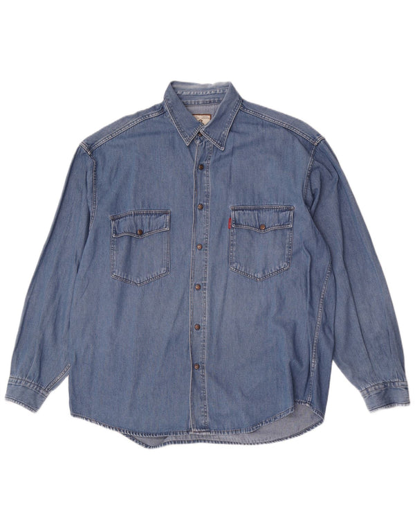 chemise en denim homme vintage grand coton bleu