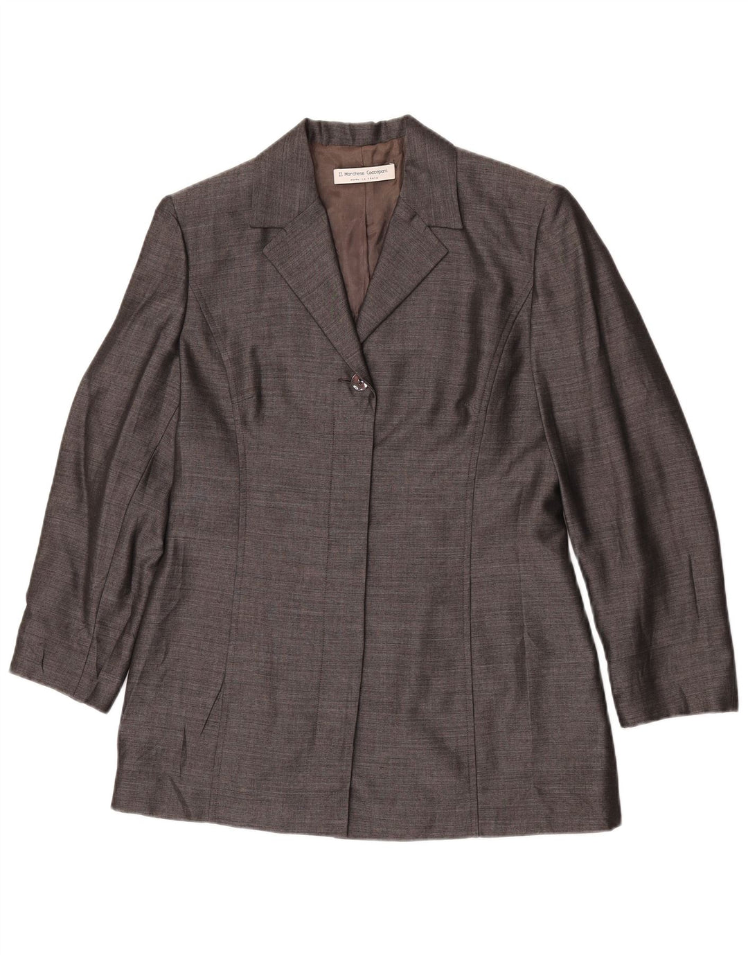 Il Marchese Coccapani Veste Blazer 1 Bouton pour Femme UK 14 Grand Gris