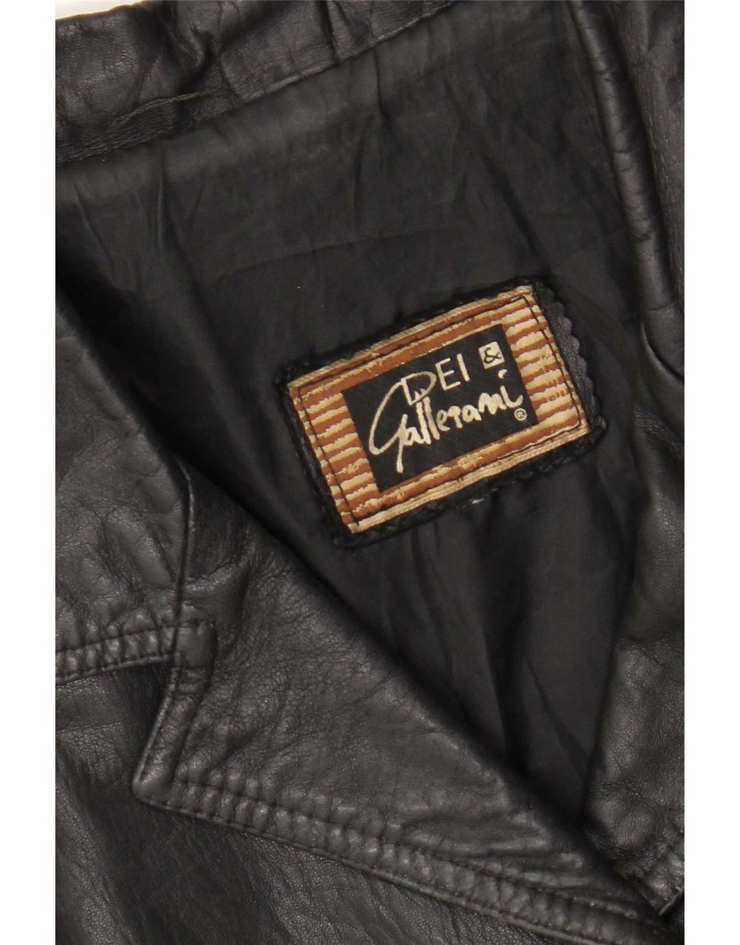 vintage Femmes Surdimensionné 3 Boutons Veste Blazer En Cuir UK 16 Grand Noir