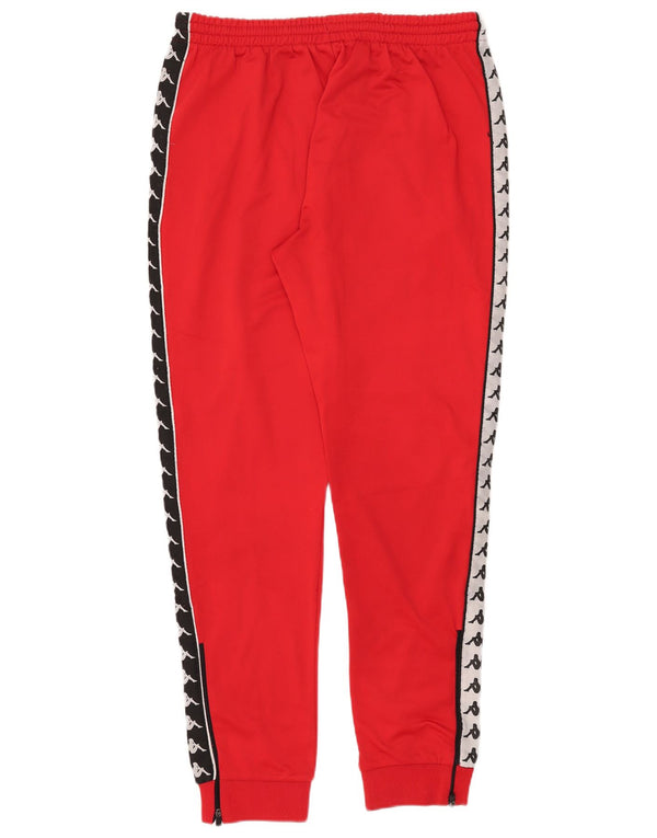 Kappa Pantalon de Survêtement Graphique Homme Joggers Large Rouge Colourblock