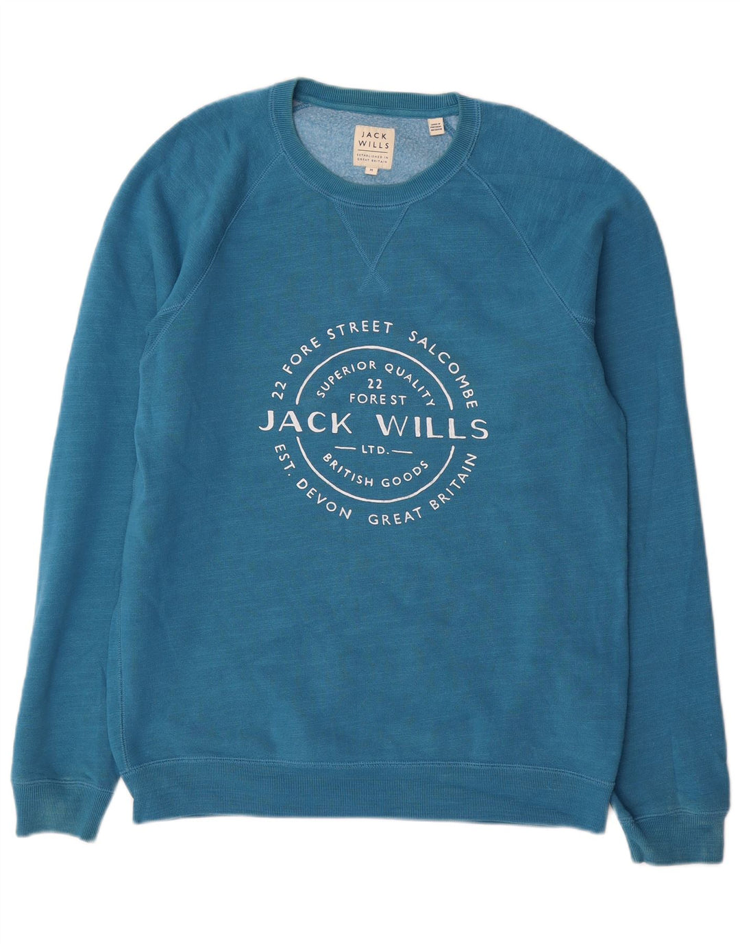 Jack Wills Sweat-Shirt Graphique Homme Bleu Moyen Coton