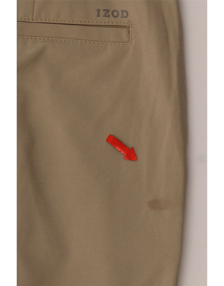 Izod Pantalon Chino Droit Femme W32 L30 Beige Polyester