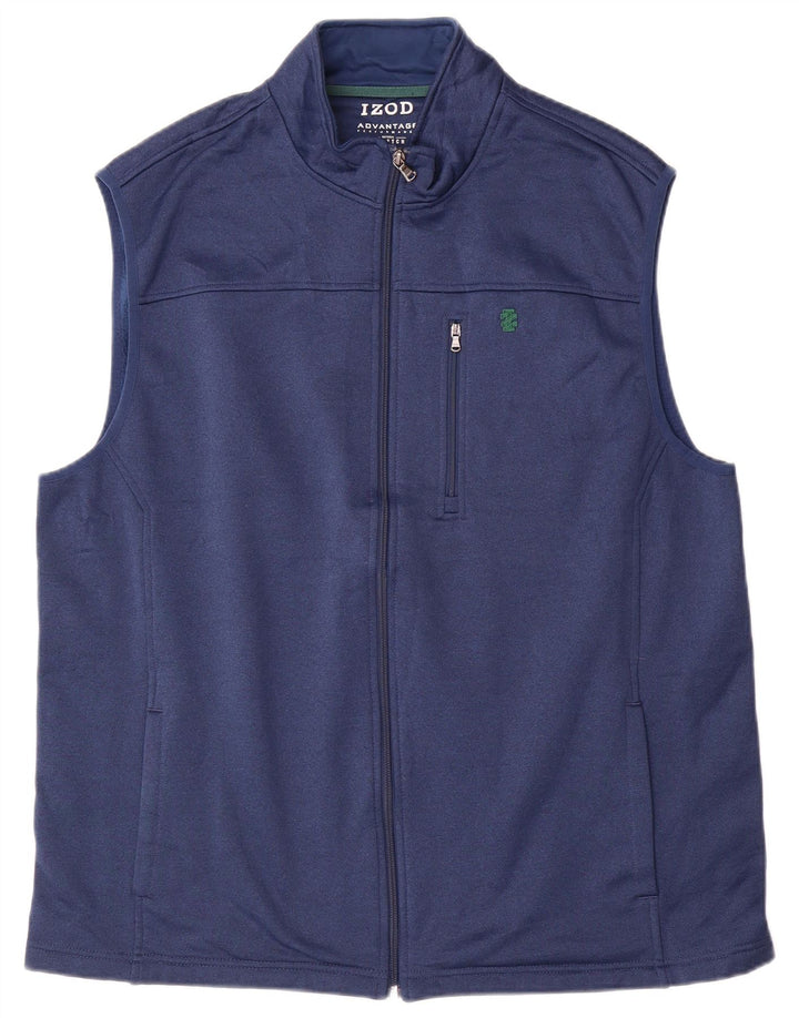 IZOD Veste de survêtement sans manches pour homme XL Bleu marine Polyester