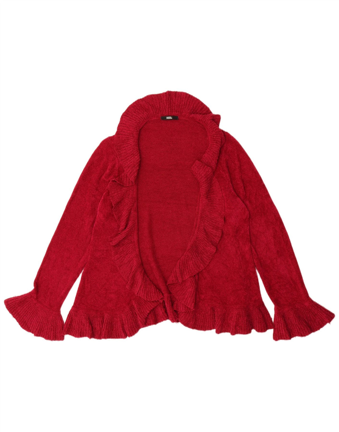 Marks & Spencer Pull cardigan ouvert à volants pour femme UK 12 Rose moyen