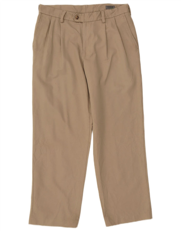 IZOD Pantalon Chino Homme W32 L30 Beige Polyester